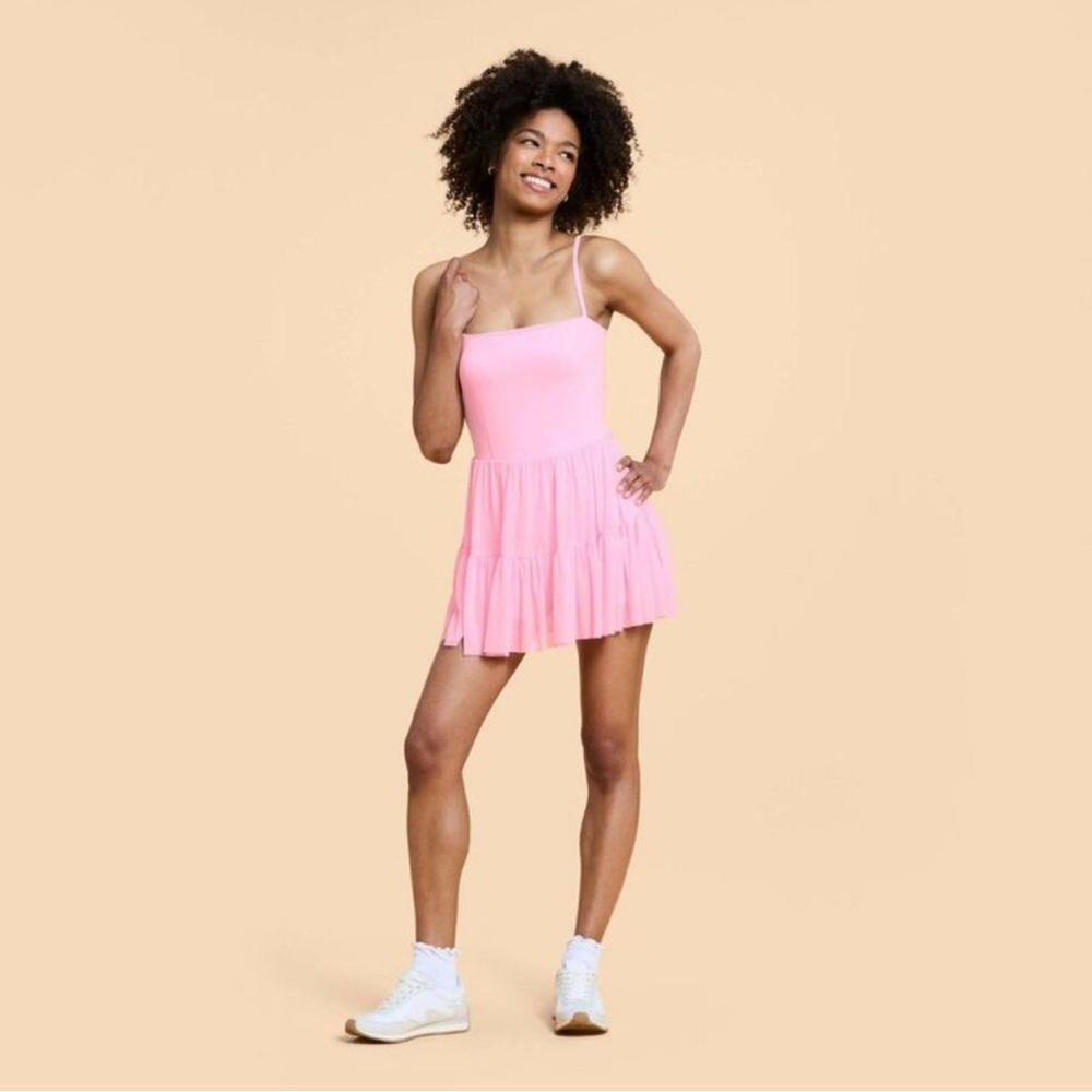 Pink Spaghetti-Strap Mini Dress